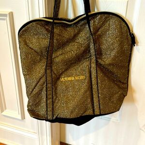Victoria’s Secret gold glitter tote bag never used brand new